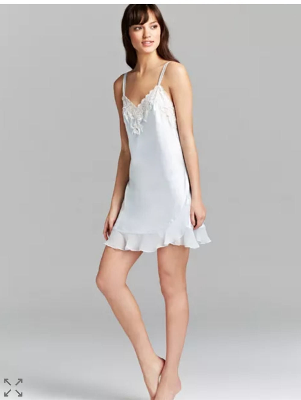 Oscar De La Renta Pink Label Woman's White Lace Slip Sz M